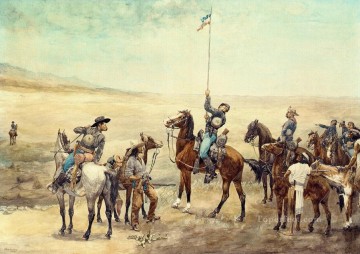  cowboy - Signaling the Main Command Frederic Remington cowboy